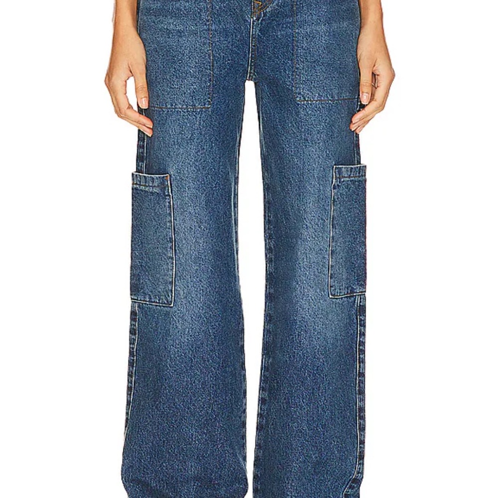 GRLFRND Dark Blue Flare Jeans